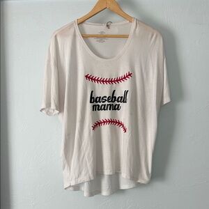Baseball Mama White Layered T-Shirt